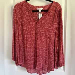Market & Spruce Prat Henley 3/4 Sleeve Top